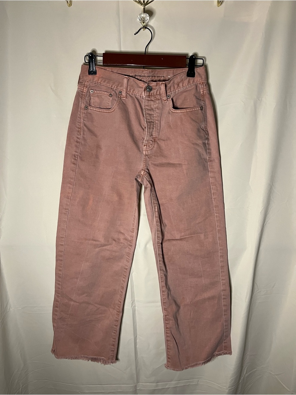 American Eagle Outfitters Dusty Rose Straight-Leg Chinos